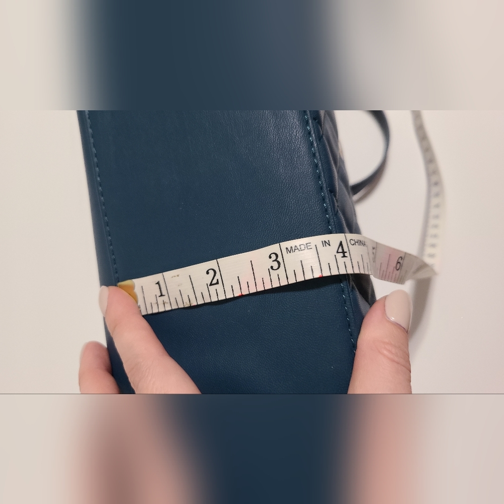 Caprese Blue Quilted Sling Long‎ Crossbody Purse Handbag - Picture 9 of 15